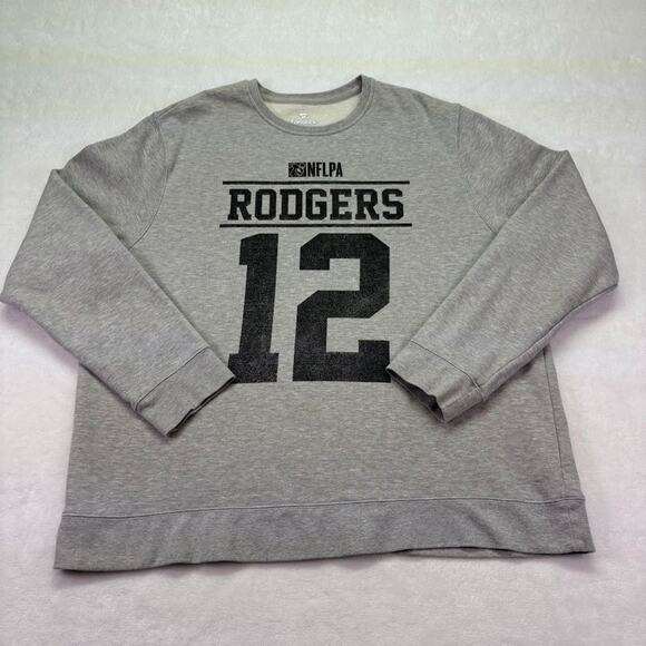 Aaron Rodgers #12 NFLPA Player Issued Crewneck Sweatshirt FANATICS Gray XXL 2XL - Picture 1 of 8